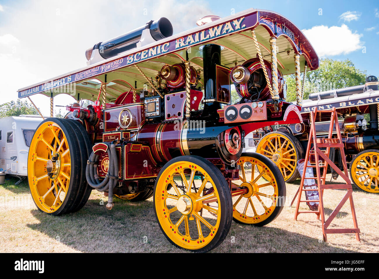 Showman`s Road Locomotive Traction Engine at a Steam rally Stock Photo